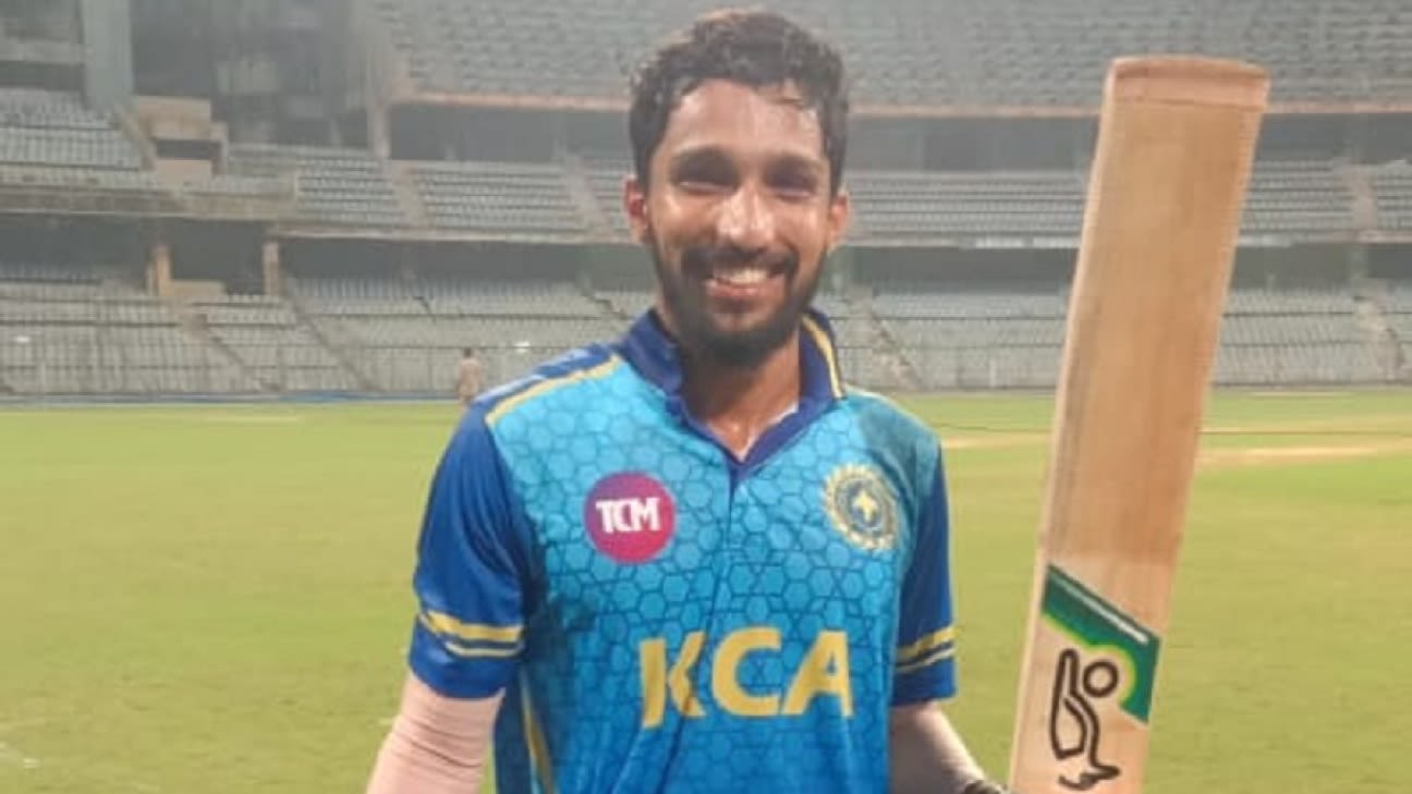 Azharuddeen's 149* leads Kerala's slow march against Gujarat