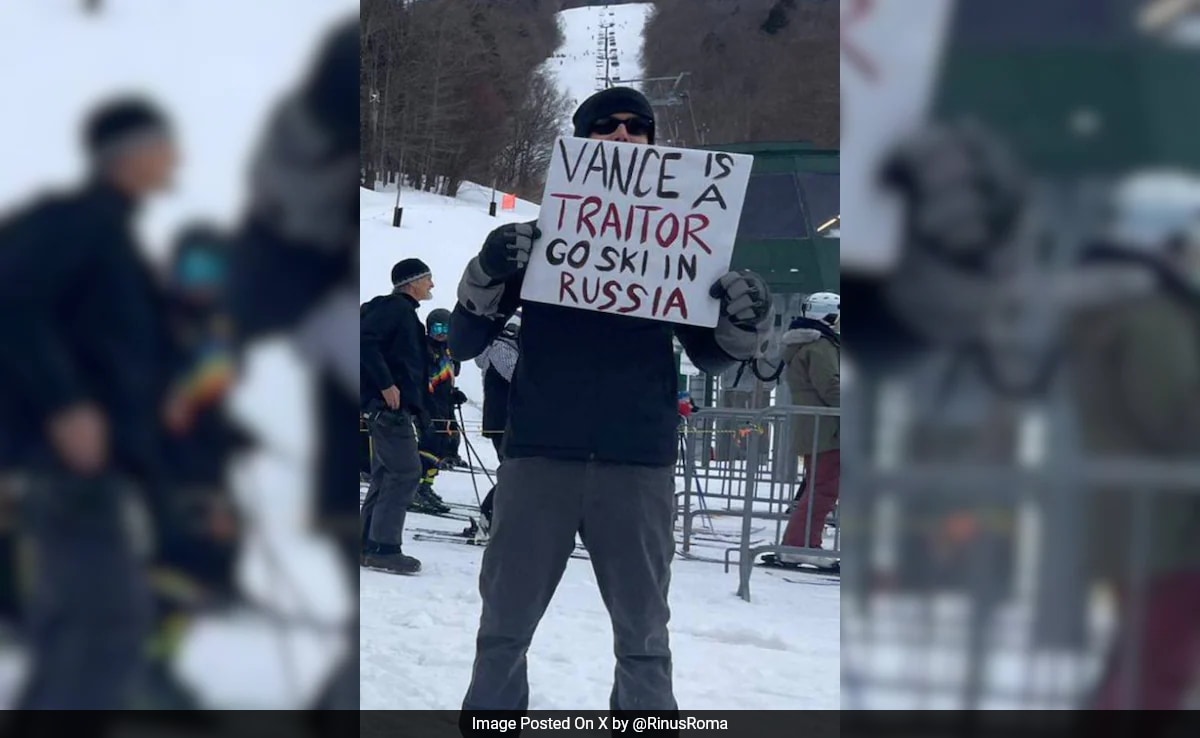 JD Vance Faces Pro-Ukraine Protest During Ski Holiday In Vermont Over Clash With Zelenskyy