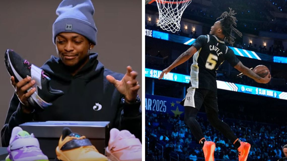 Spurs Fox Displays His Iconic Sneakers Pro Dunker Mentions Stephon