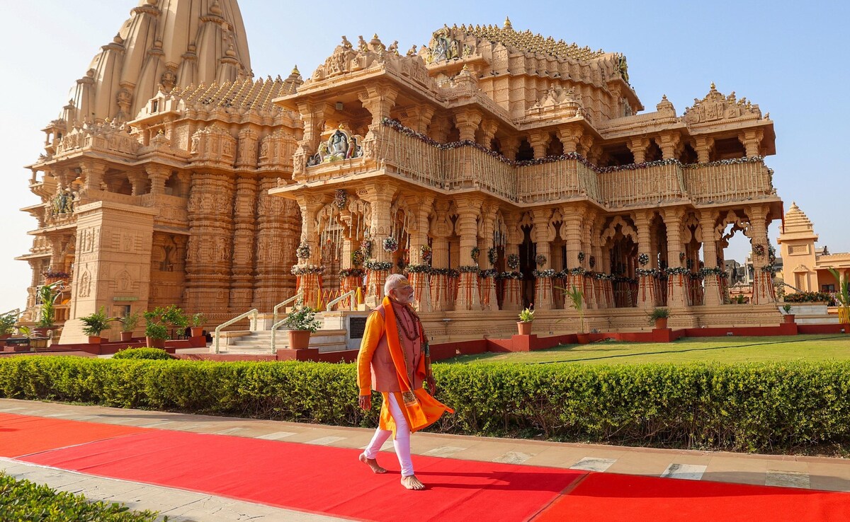 PM Modi Offers Prayers At Somnath Temple In Gujarat